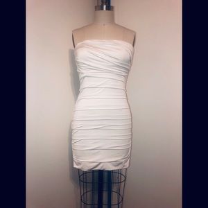 Bodicon mini white cocktail dress